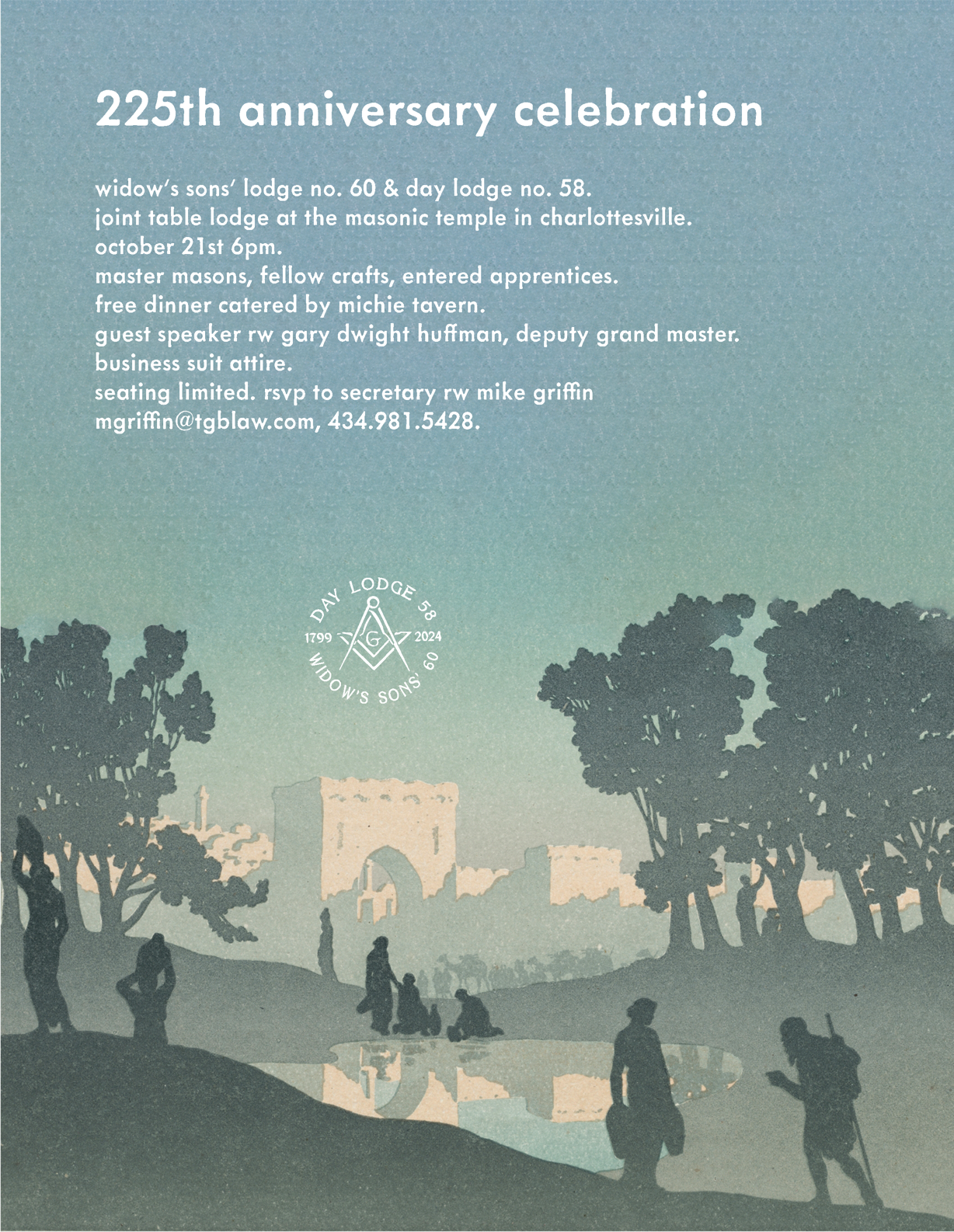 Widow&rsquo;s Sons&rsquo; Lodge No. 60 225th anniversary poster